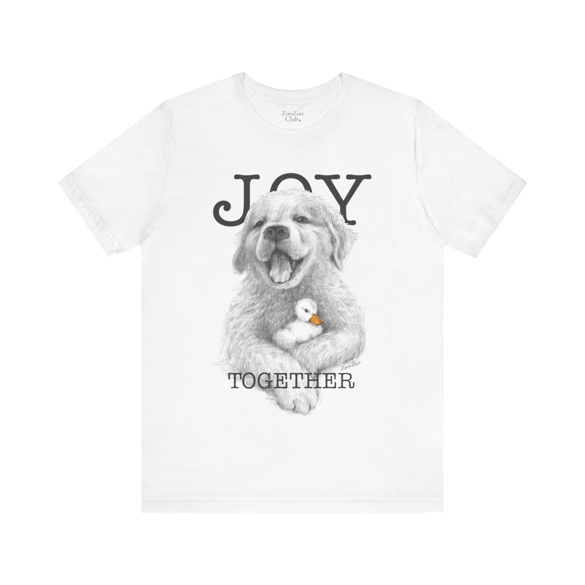 Unisex Cotton Tee – Dog with Duckling | Joy Together