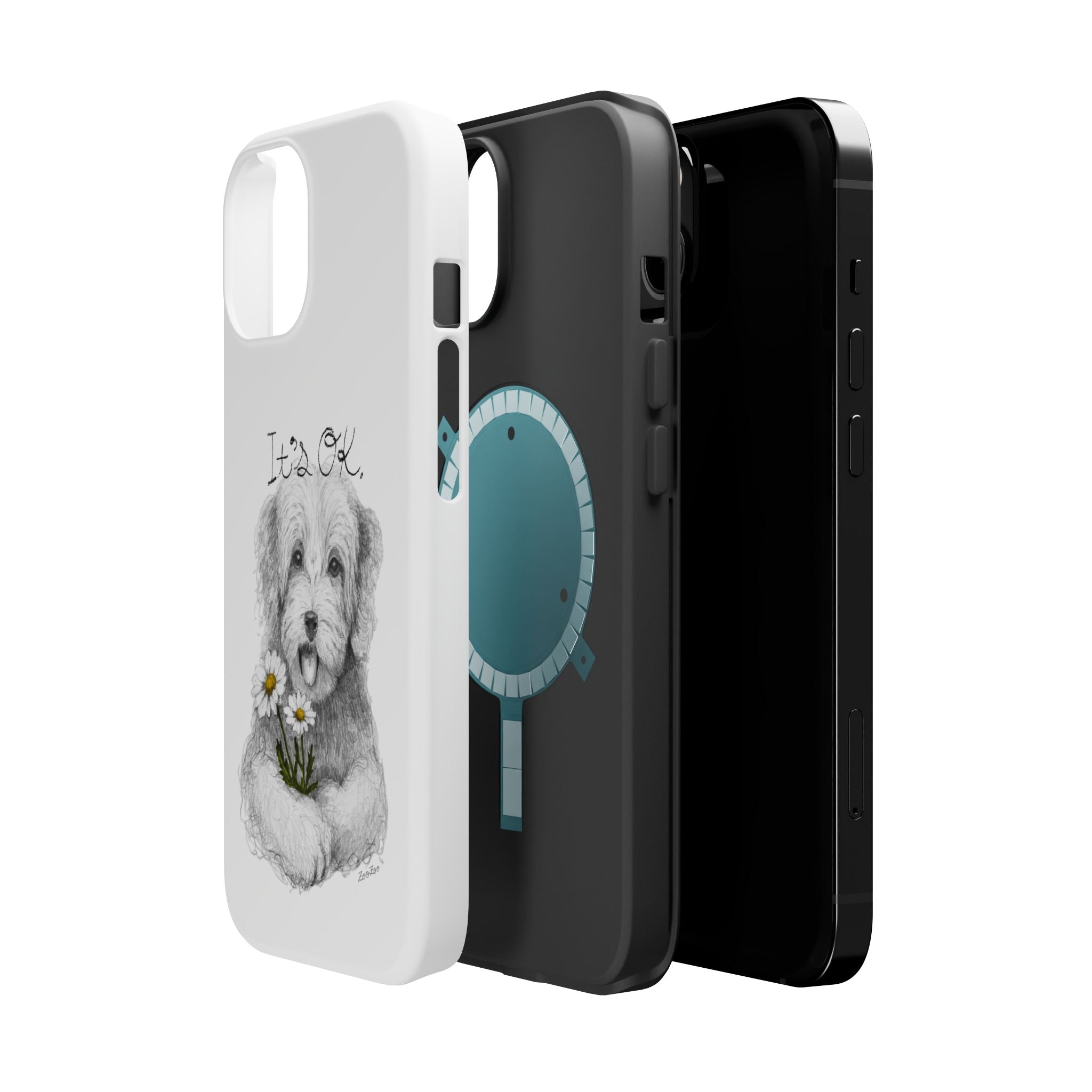 MagSafe Tough iPhone Case – Dog with Daisy | It's OK | Calligraphy