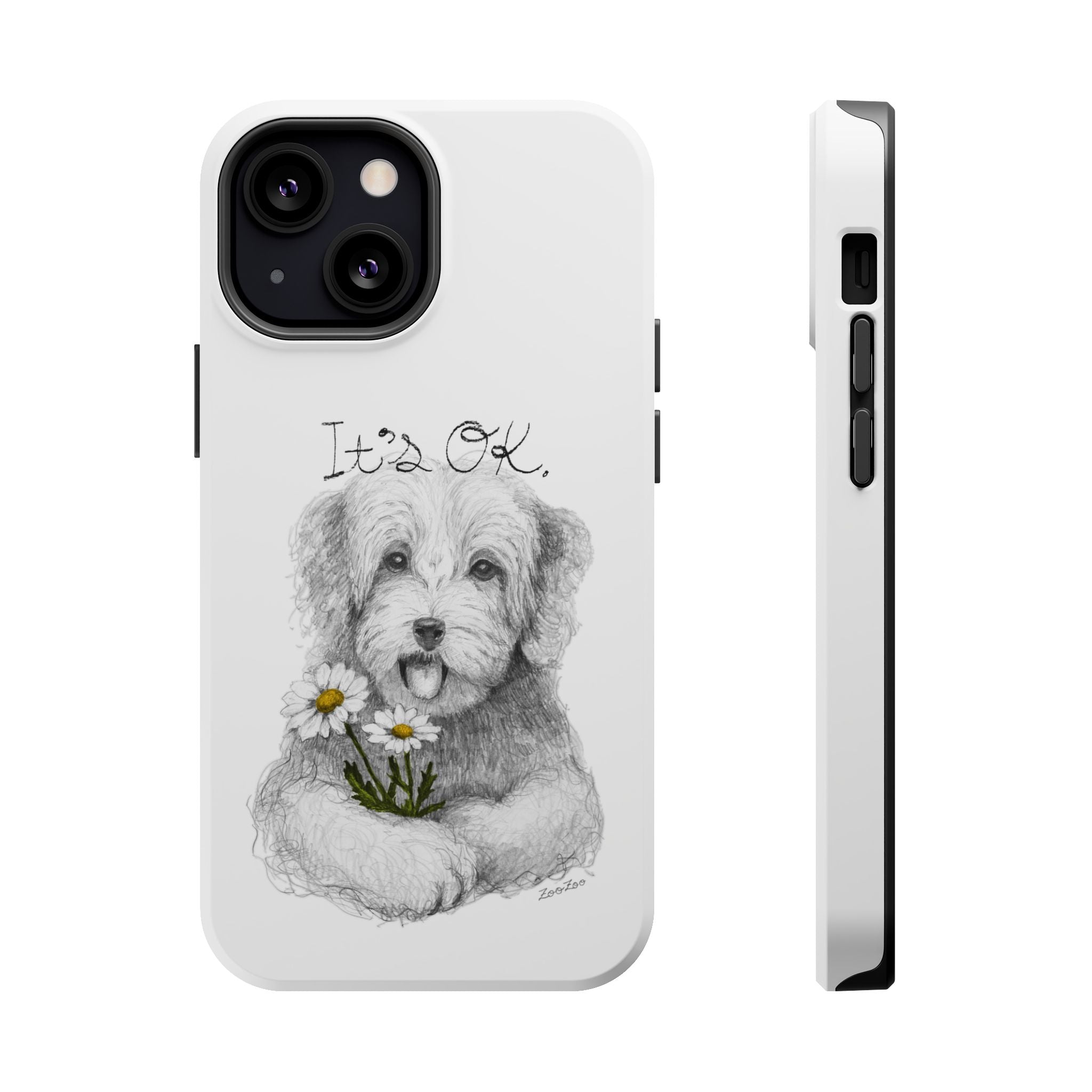 MagSafe Tough iPhone Case – Dog with Daisy | It's OK | Calligraphy