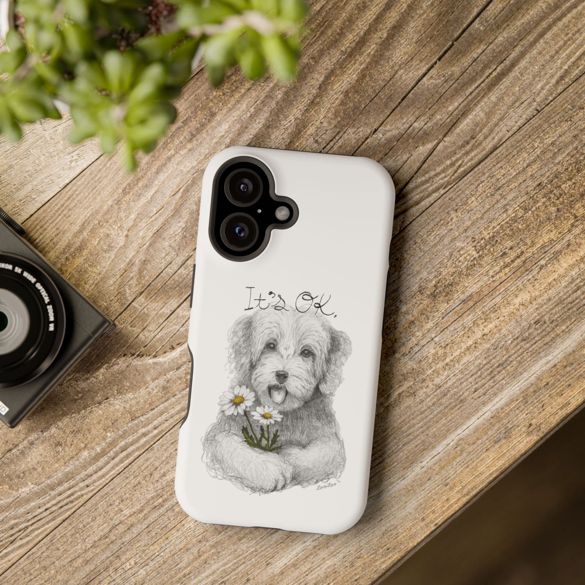 MagSafe Tough iPhone Case – Dog with Daisy | It's OK | Calligraphy