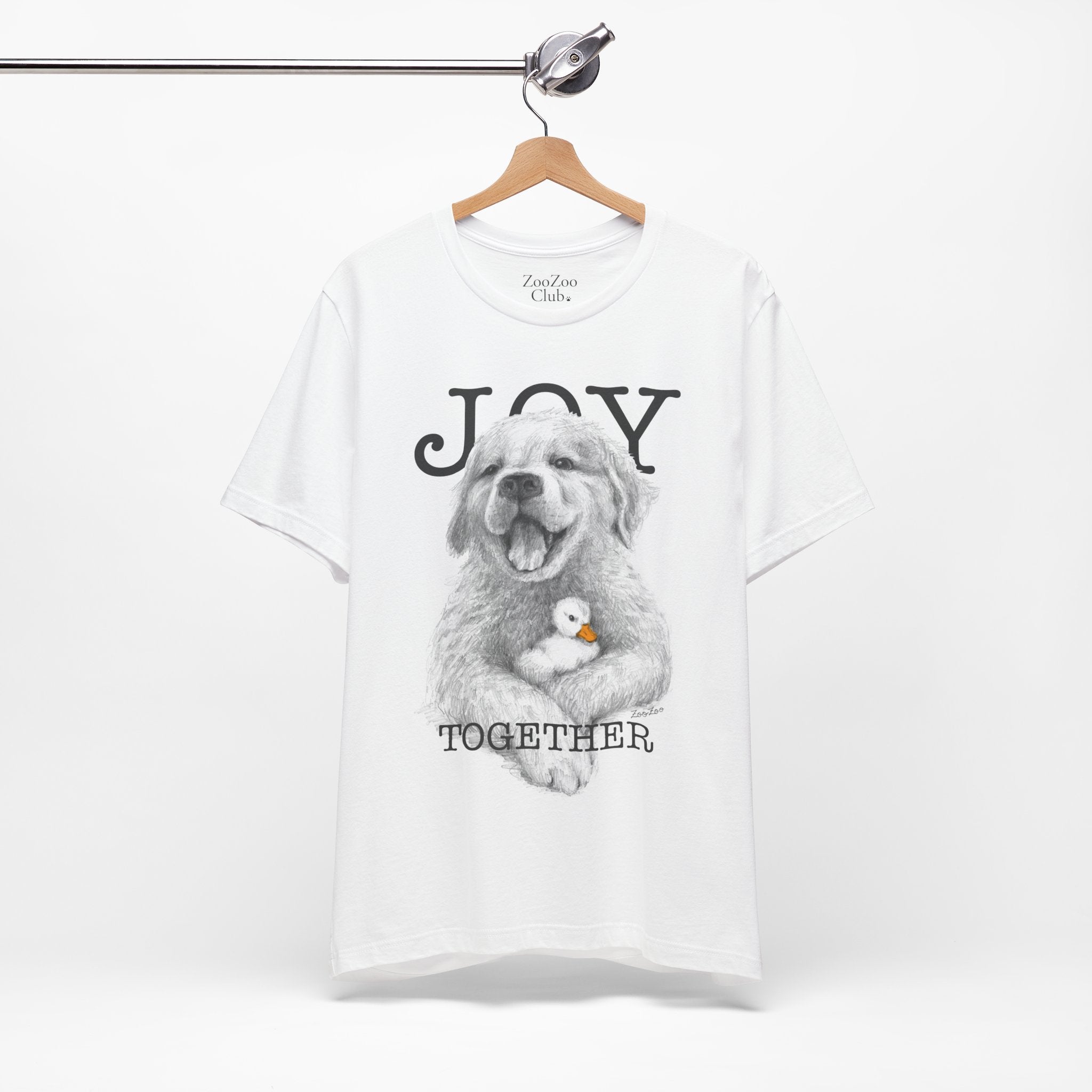 Unisex Cotton Tee – Dog with Duckling | Joy Together