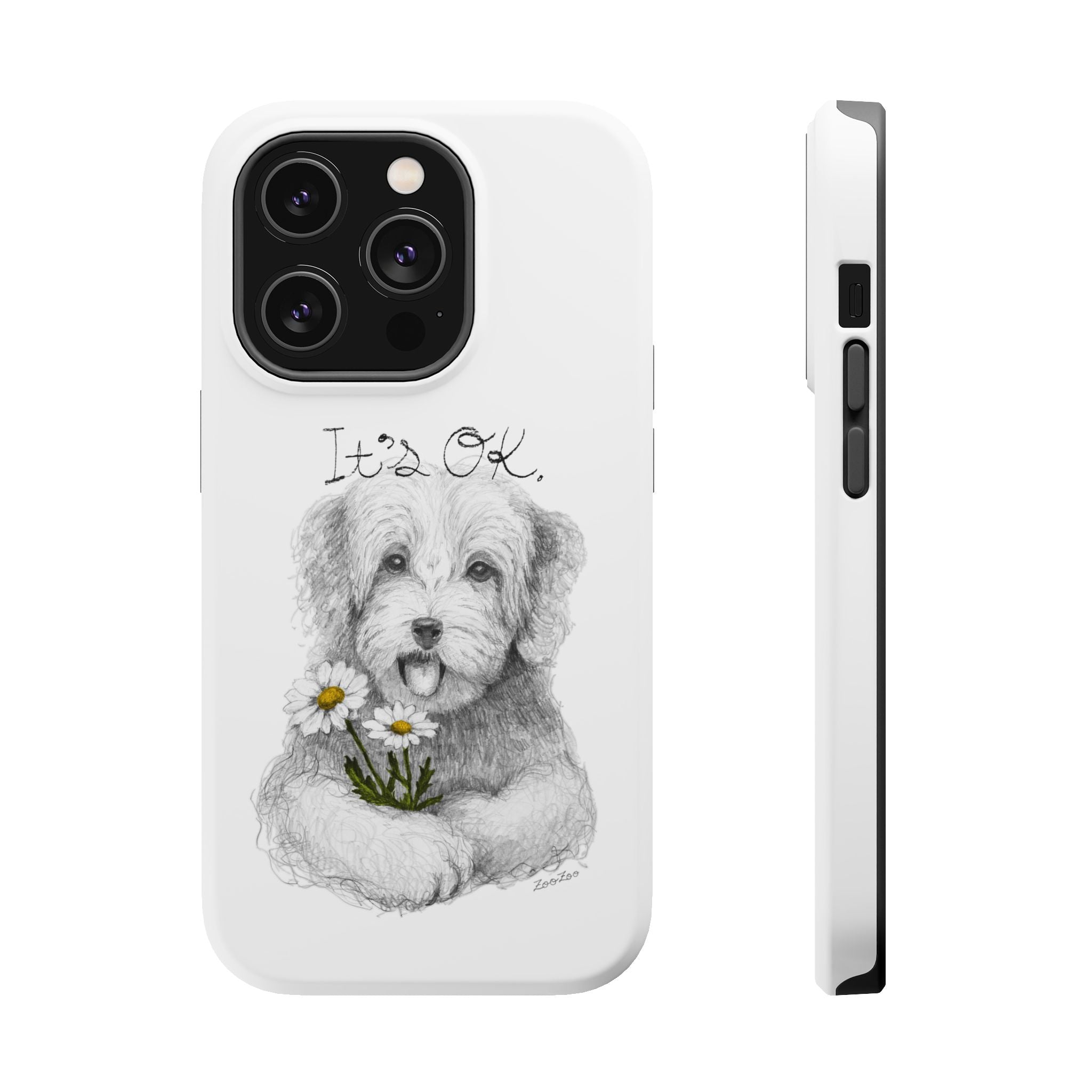 MagSafe Tough iPhone Case – Dog with Daisy | It's OK | Calligraphy
