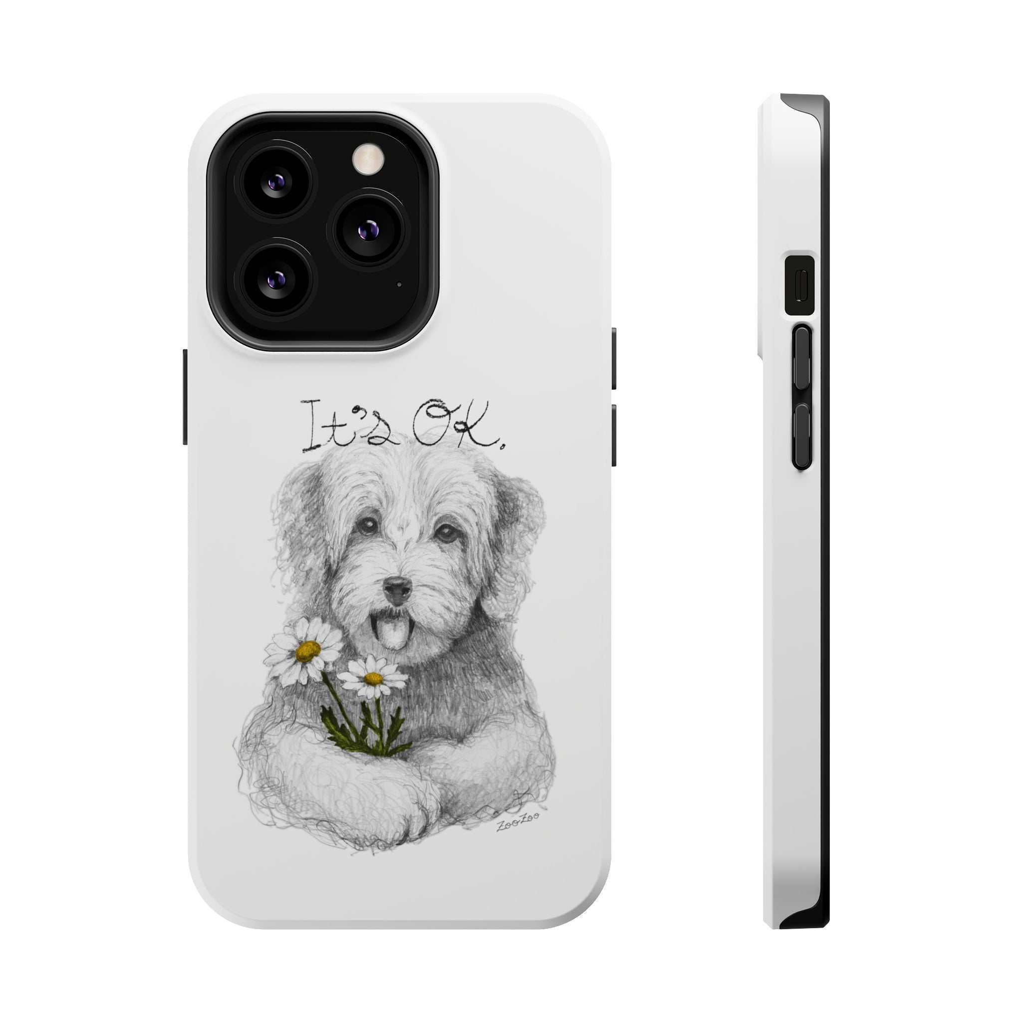 MagSafe Tough iPhone Case – Dog with Daisy | It's OK | Calligraphy