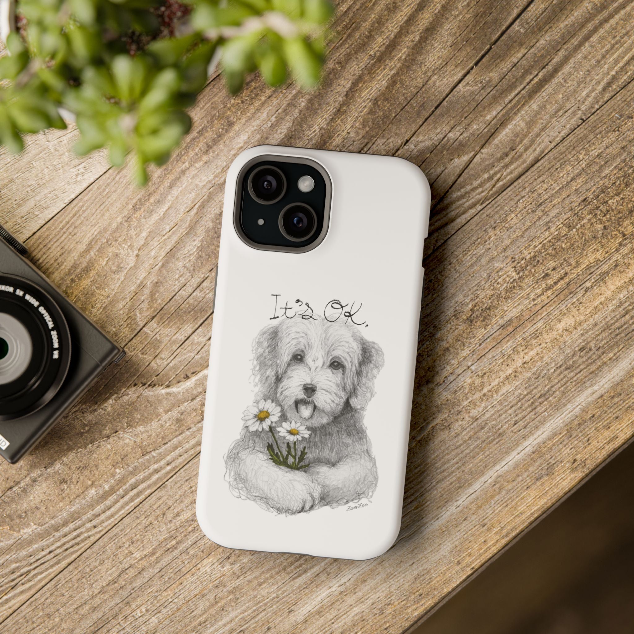 MagSafe Tough iPhone Case – Dog with Daisy | It's OK | Calligraphy
