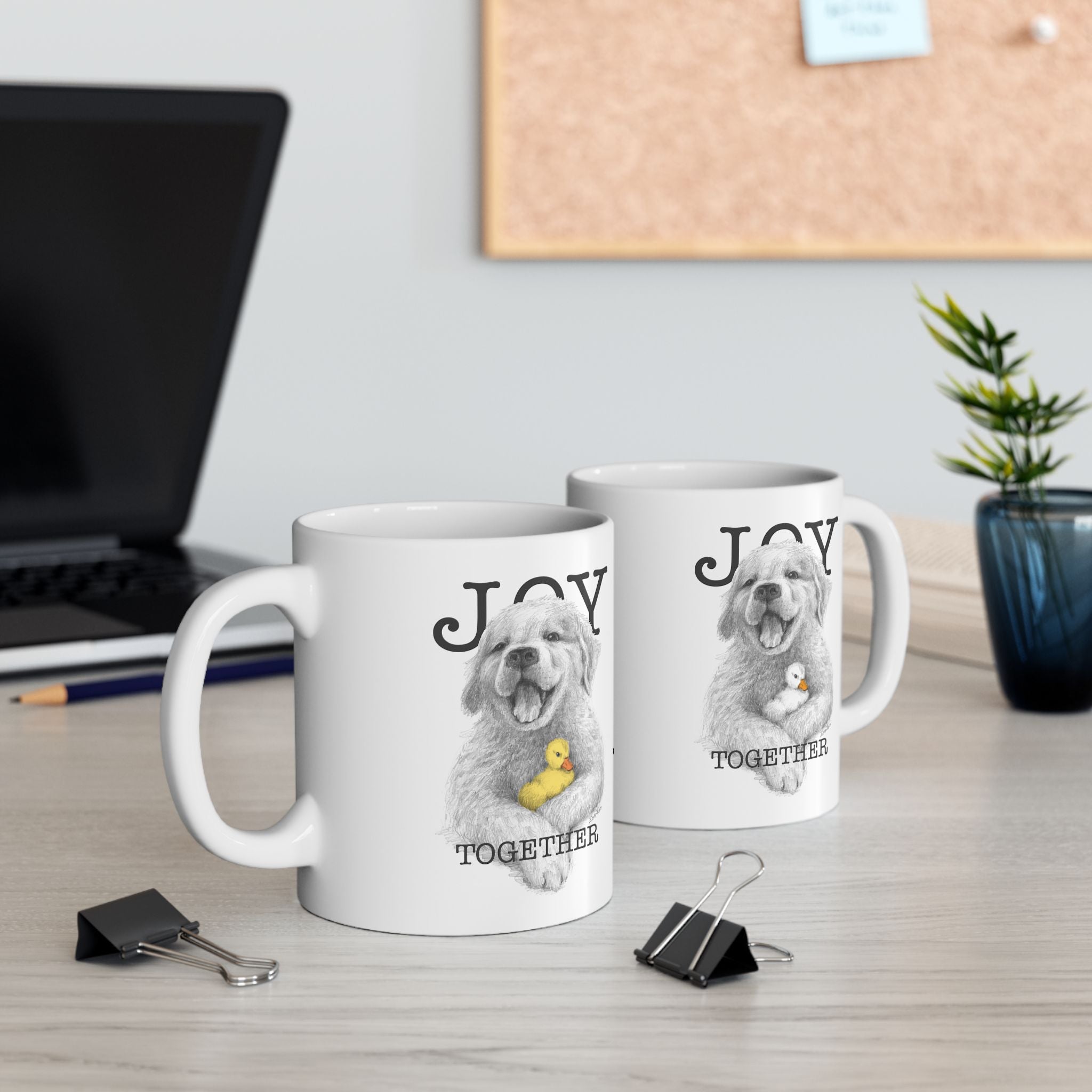 Ceramic Mug 11 oz – Dog with Duckling | Joy Together