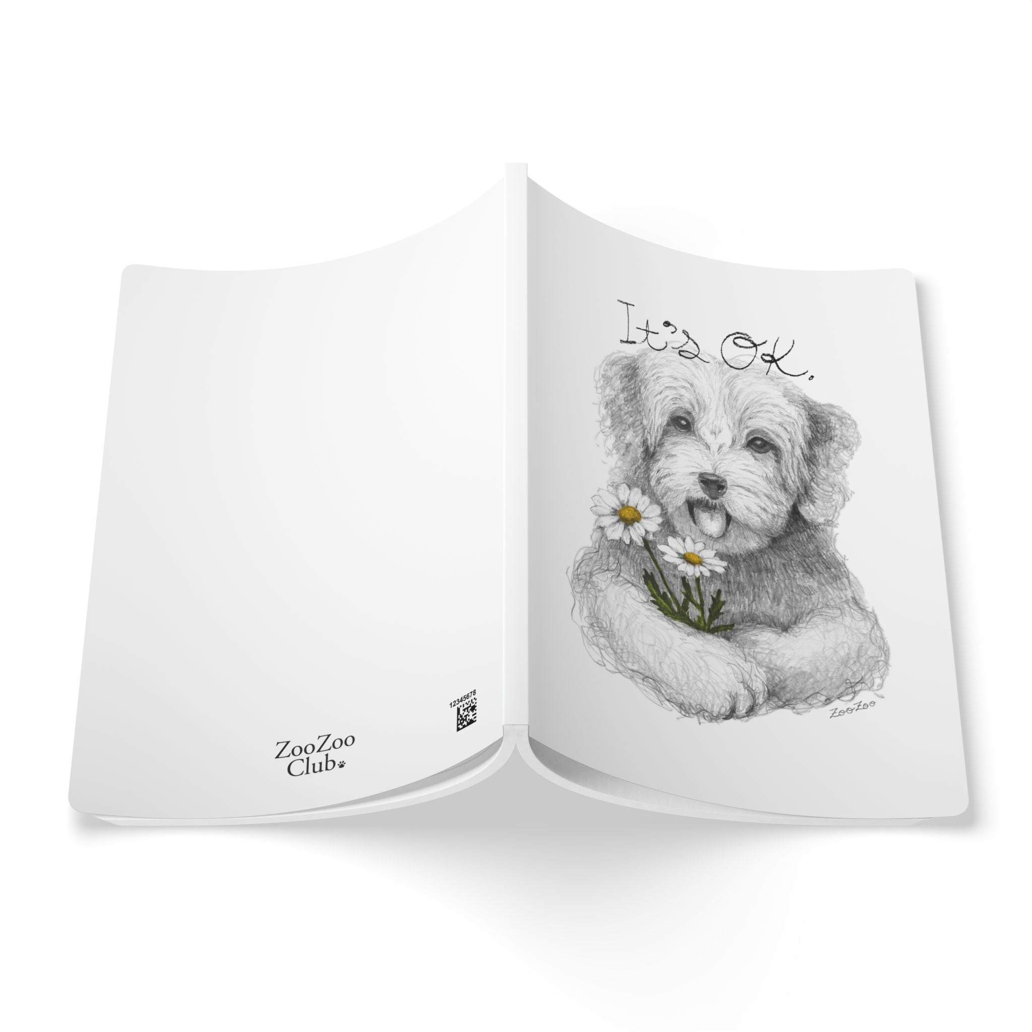 Softcover Journal – Dog with Daisy | It's OK | Calligraphy