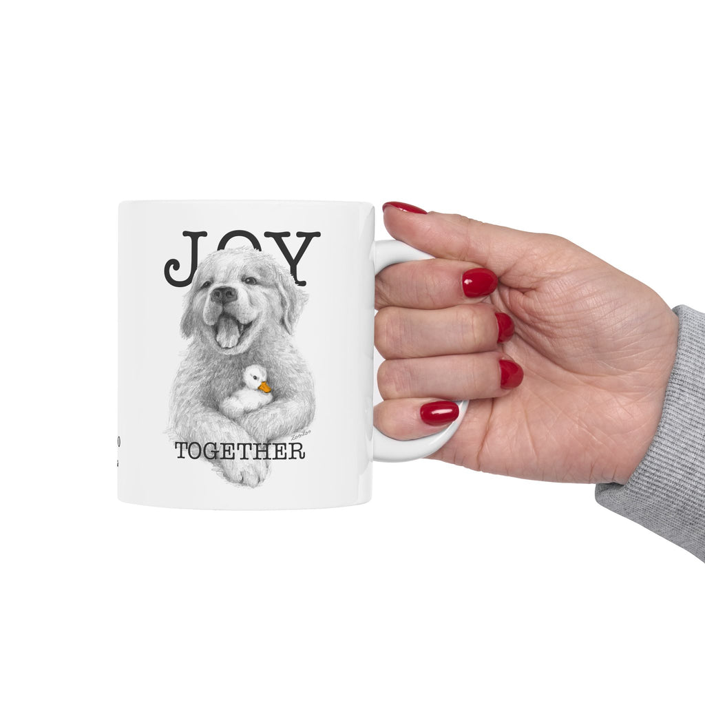 Ceramic Mug 11 oz – Dog with Duckling | Joy Together