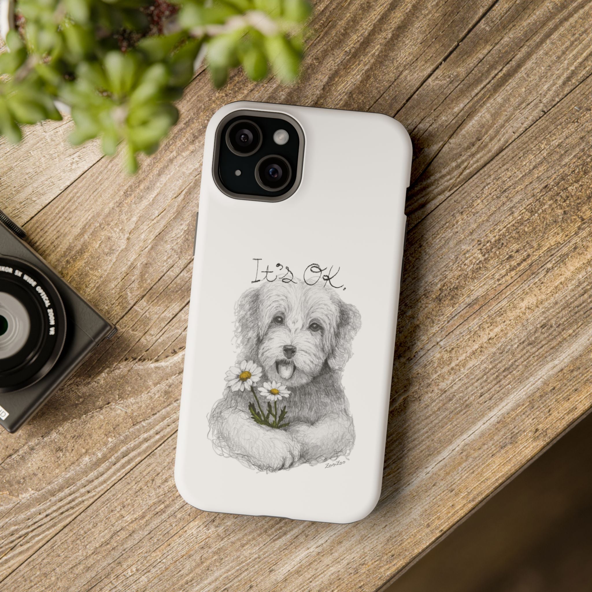 MagSafe Tough iPhone Case – Dog with Daisy | It's OK | Calligraphy