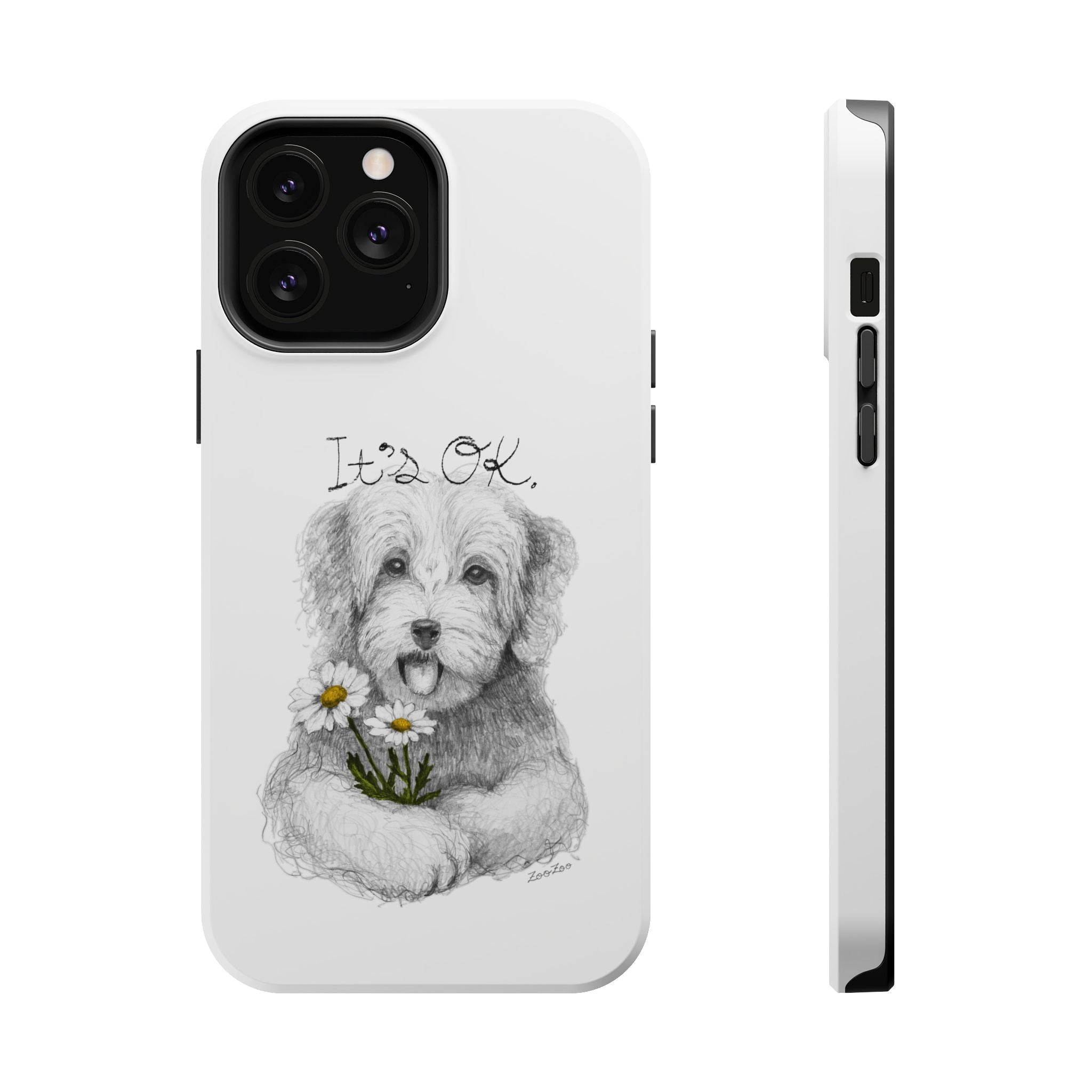 MagSafe Tough iPhone Case – Dog with Daisy | It's OK | Calligraphy