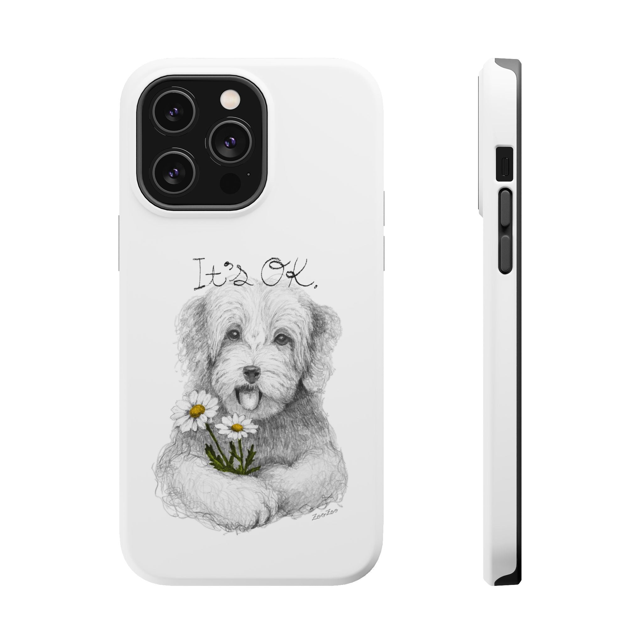MagSafe Tough iPhone Case – Dog with Daisy | It's OK | Calligraphy