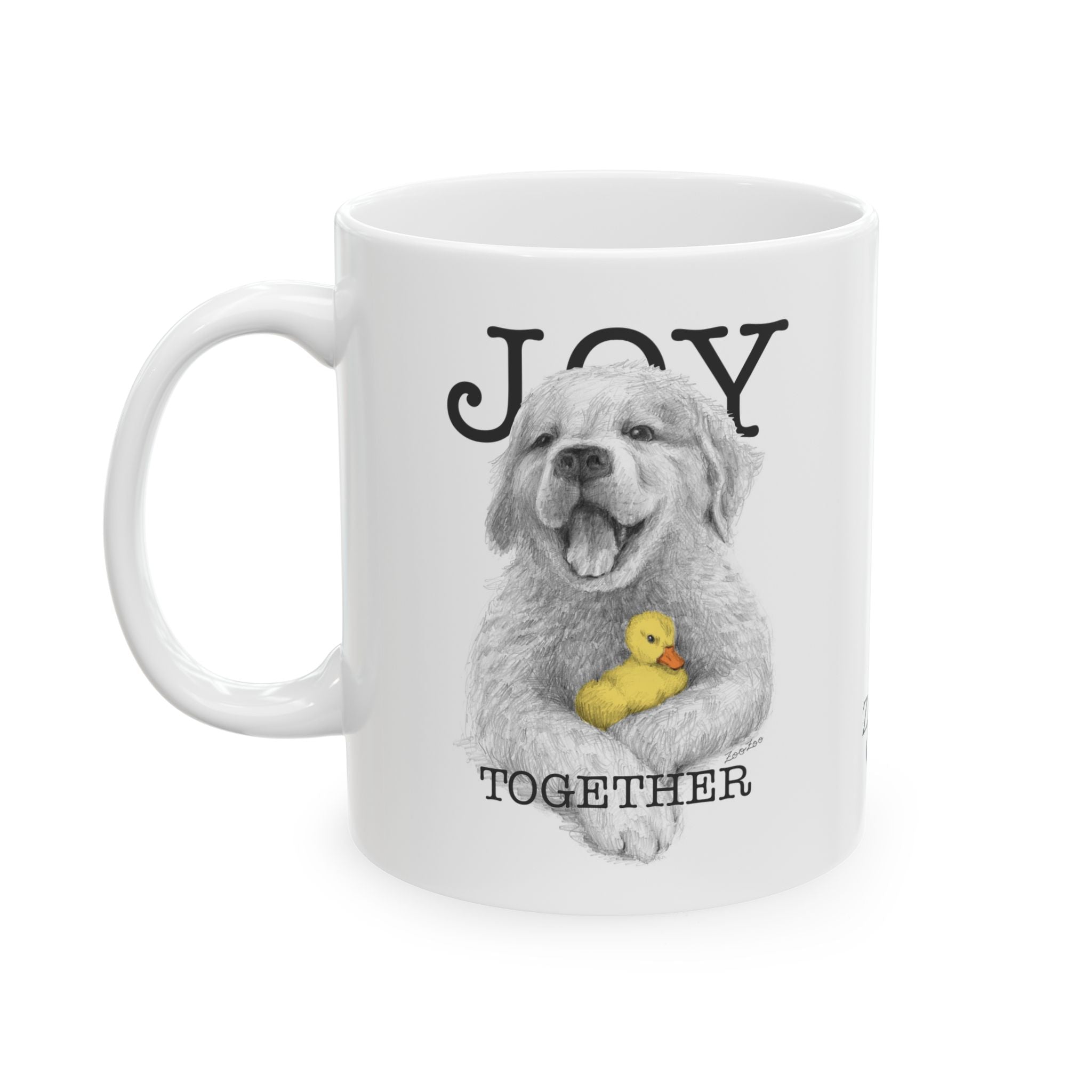 Ceramic Mug 11 oz – Dog with Duckling | Joy Together