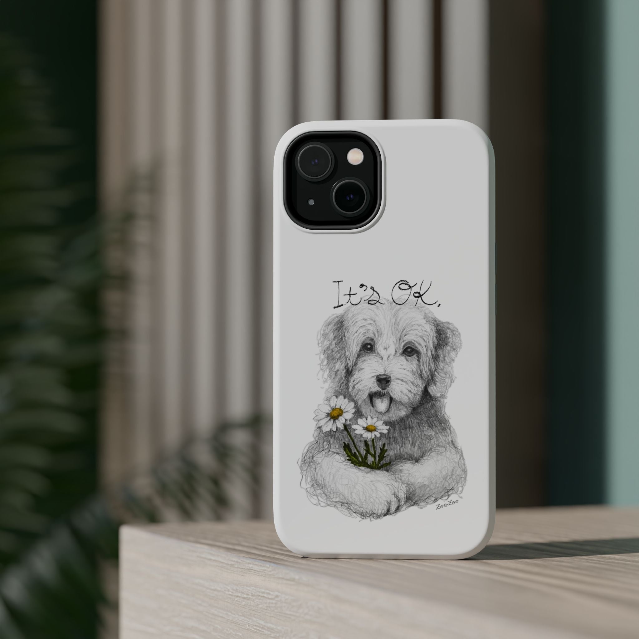 MagSafe Tough iPhone Case – Dog with Daisy | It's OK | Calligraphy
