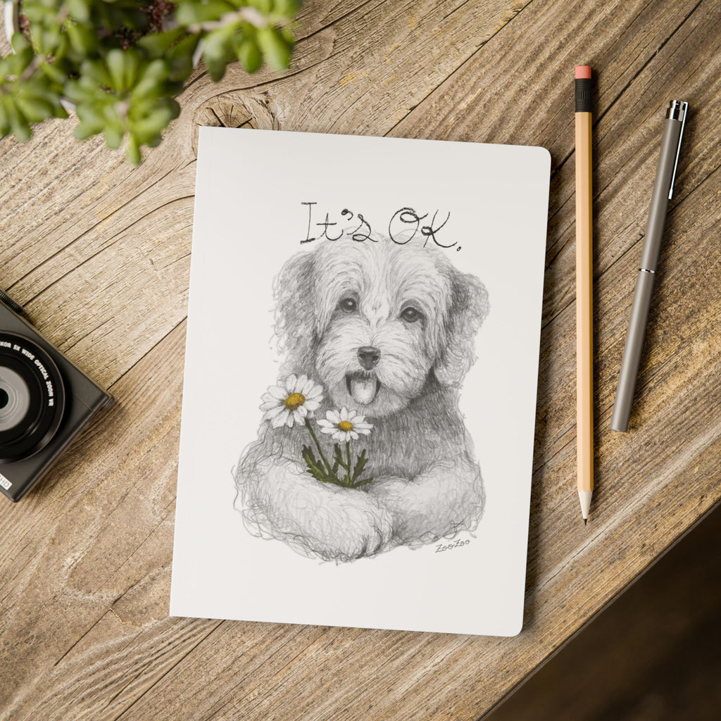 Softcover Journal – Dog with Daisy | It's OK | Calligraphy