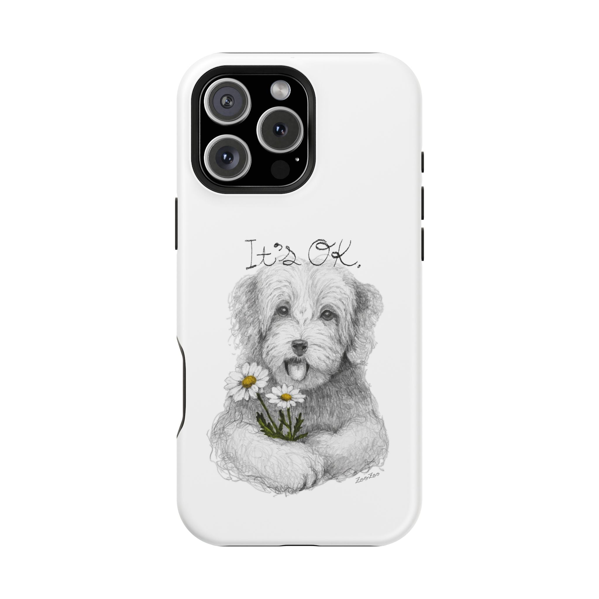 MagSafe Tough iPhone Case – Dog with Daisy | It's OK | Calligraphy