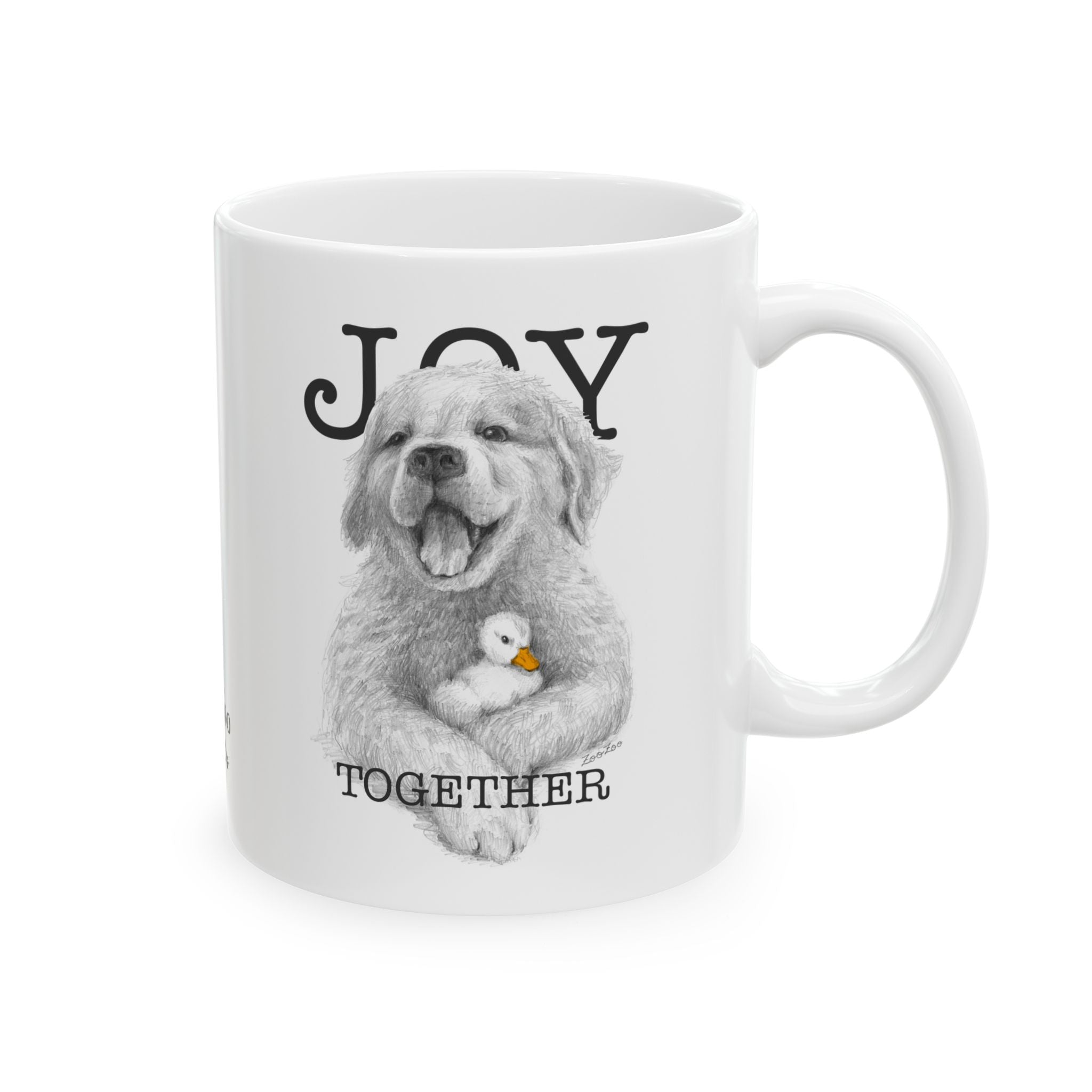 Ceramic Mug 11 oz – Dog with Duckling | Joy Together