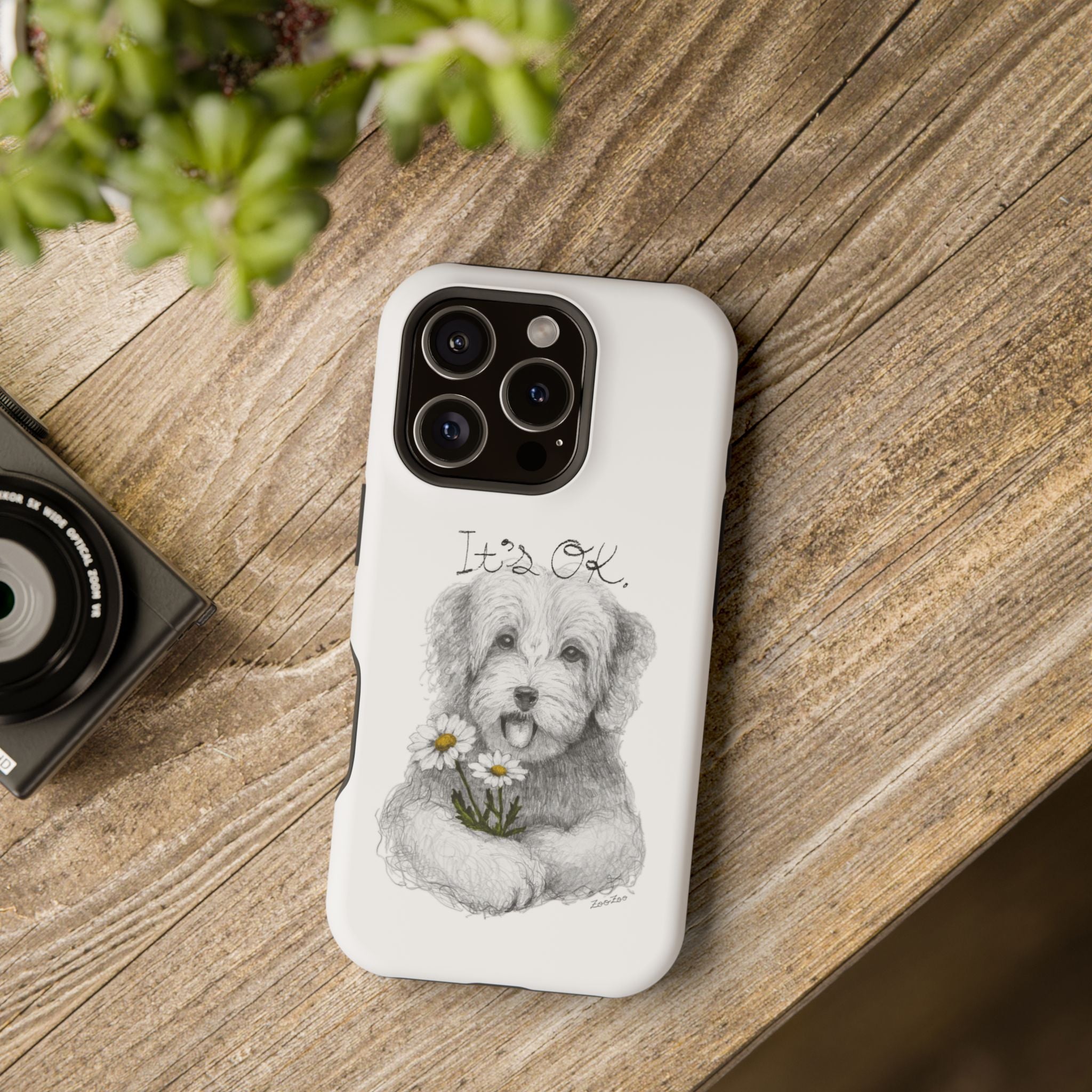MagSafe Tough iPhone Case – Dog with Daisy | It's OK | Calligraphy