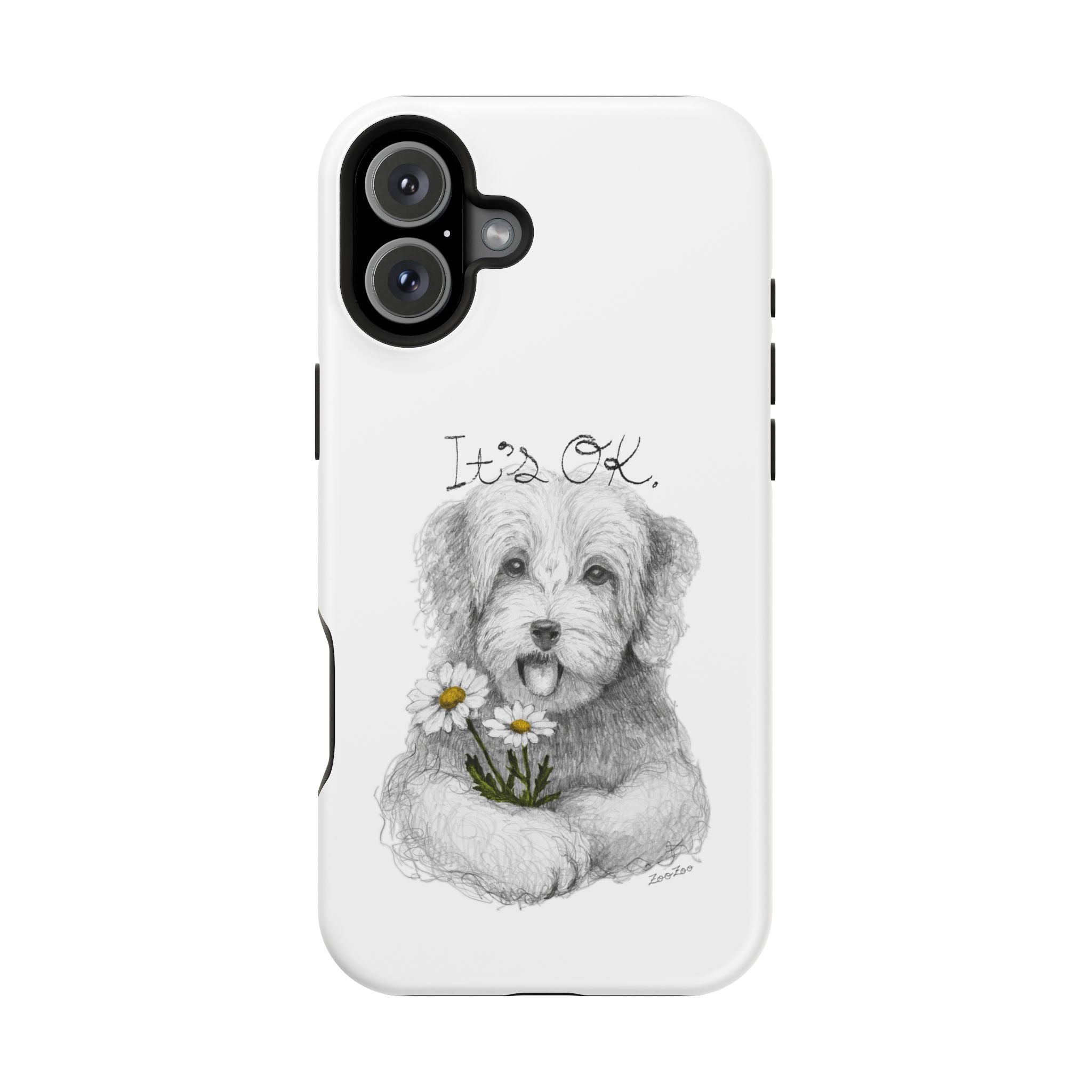 MagSafe Tough iPhone Case – Dog with Daisy | It's OK | Calligraphy