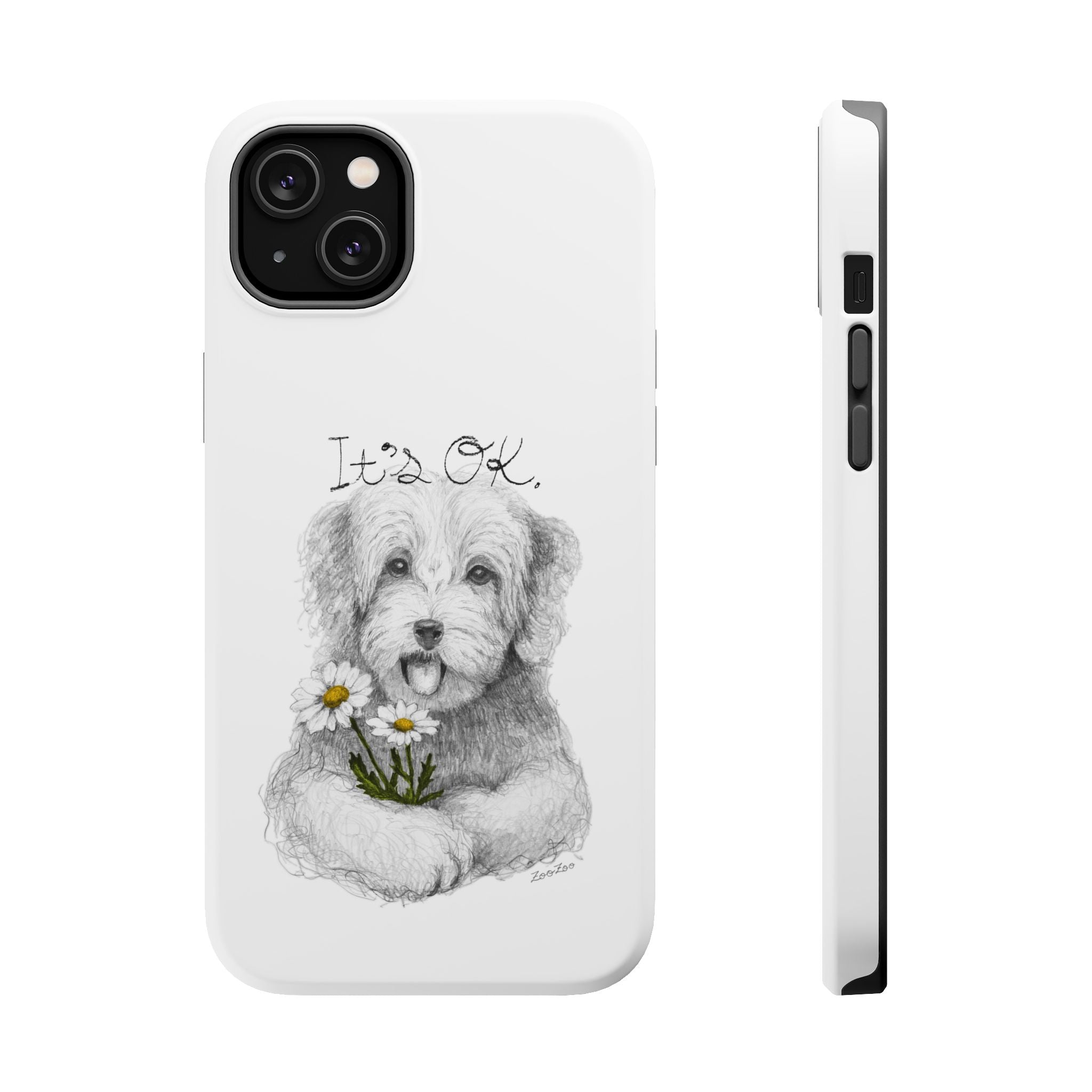 MagSafe Tough iPhone Case – Dog with Daisy | It's OK | Calligraphy