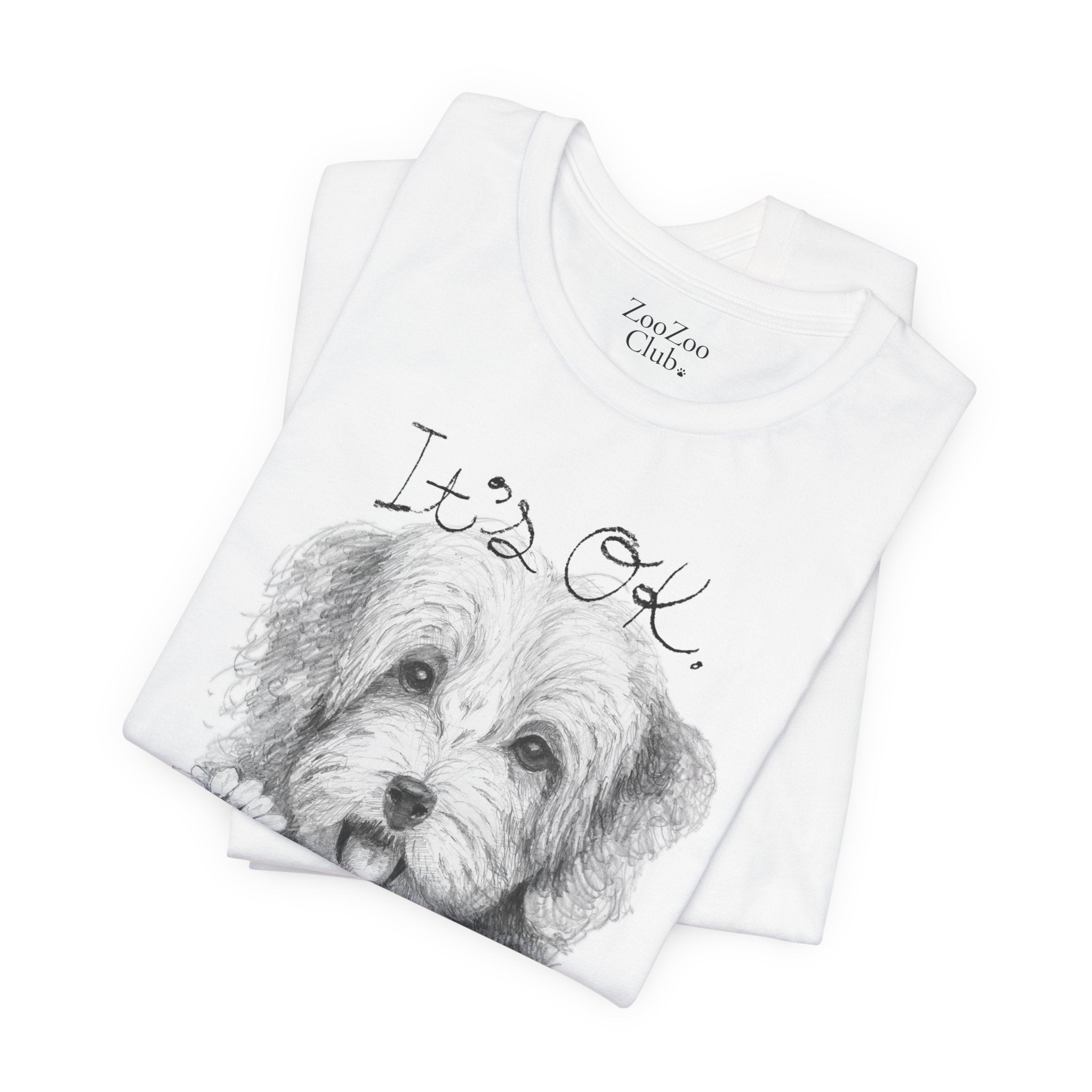 Unisex Cotton Tee – Dog with Daisy | It's OK | Calligraphy